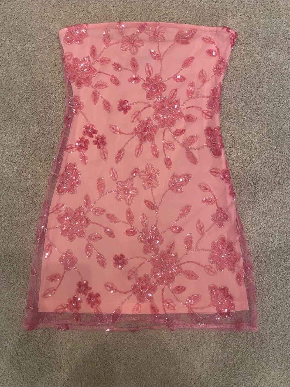 Peppermayo pink sequin short homecoming dress, size S